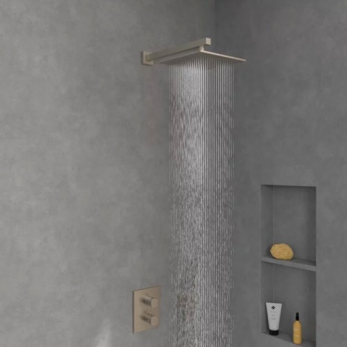 VILLEROY & BOCH UNIVERSAL SHOWERS DESZCZOWNICA PROSTOKĄTNA 25x25 CM BRUSHED NICKEL MATT TVC00000200064