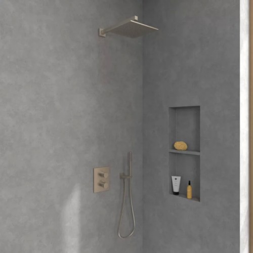 VILLEROY & BOCH UNIVERSAL SHOWERS DESZCZOWNICA PROSTOKĄTNA 25x25 CM BRUSHED NICKEL MATT TVC00000200064