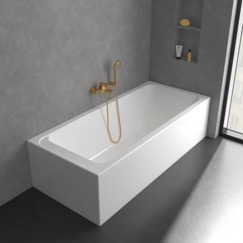 VILLEROY & BOCH ARCHITECTURA SQUARE JEDNOUCHWYTOWA BATERIA WANNOWA BRUSHED GOLD TVT12500100076