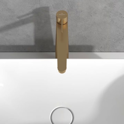 VILLEROY & BOCH CONUM JEDNOUCHWYTOWA BATERIA UMYWALKOWA WYSOKA BRUSHED GOLD TVW12700500076