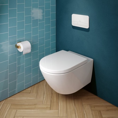 Villeroy & Boch Subway 3.0 4670T0T2 miska WC wisząca bezkołnierzowa TwistFlush ANTIBAC C+ + 8M42S1T1 deska wolnoopadająca 37x56