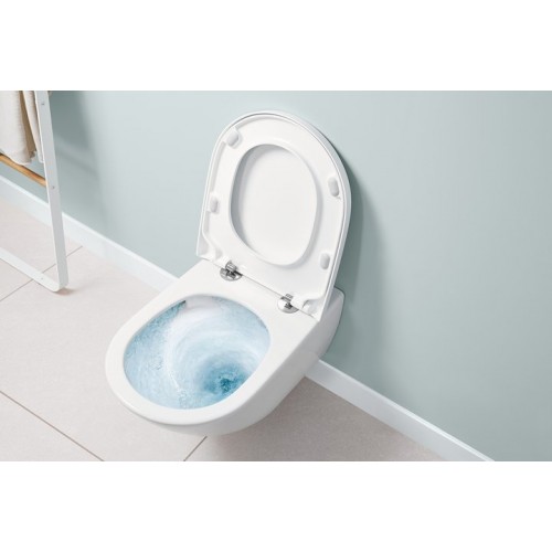 Villeroy & Boch Subway 3.0 4670T0T2 miska WC wisząca bezkołnierzowa TwistFlush ANTIBAC C+ + 8M42S1T1 deska wolnoopadająca 37x56