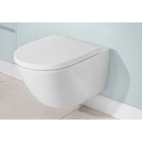 Villeroy & Boch Subway 3.0 4670T0T2 miska WC wisząca bezkołnierzowa TwistFlush ANTIBAC C+ + 8M42S1T1 deska wolnoopadająca 37x56