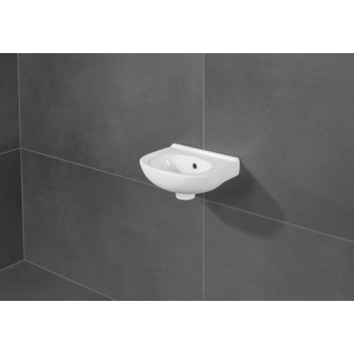 Villeroy & Boch 536036R1 O.Novo umywalka owalna wisząca z przelewem 36x27,5 cm Weiss Alpin Ceramic Plus