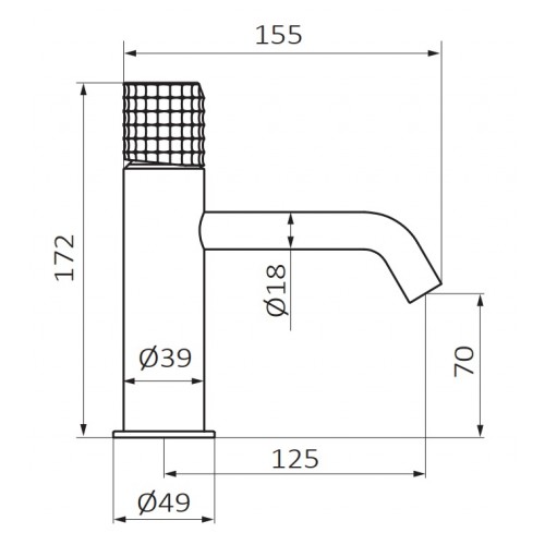 GRB 75510727 Aura czarno-złota bateria umywalkowa dł. wylewki 15,5 cm