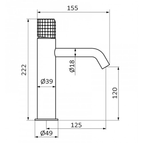 GRB 75540727 Aura czarno-złota bateria umywalkowa dł. wylewki 15,5 cm