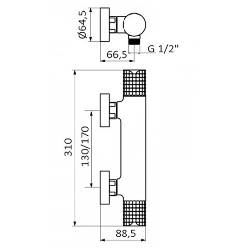 GRB 75316727 Aura czarno-złota bateria natryskowa termostatyczna natynkowa